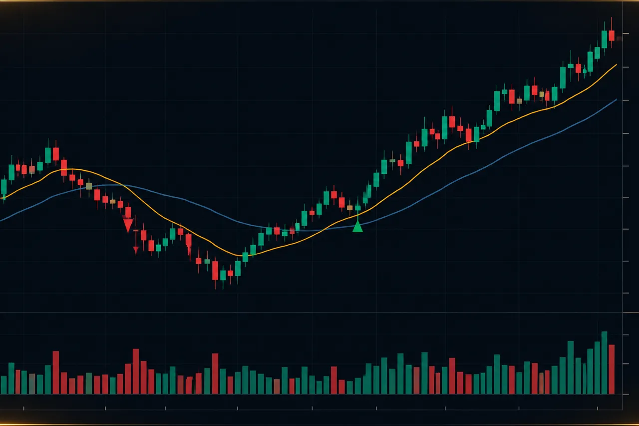 EMA双均线金叉箭头指标
